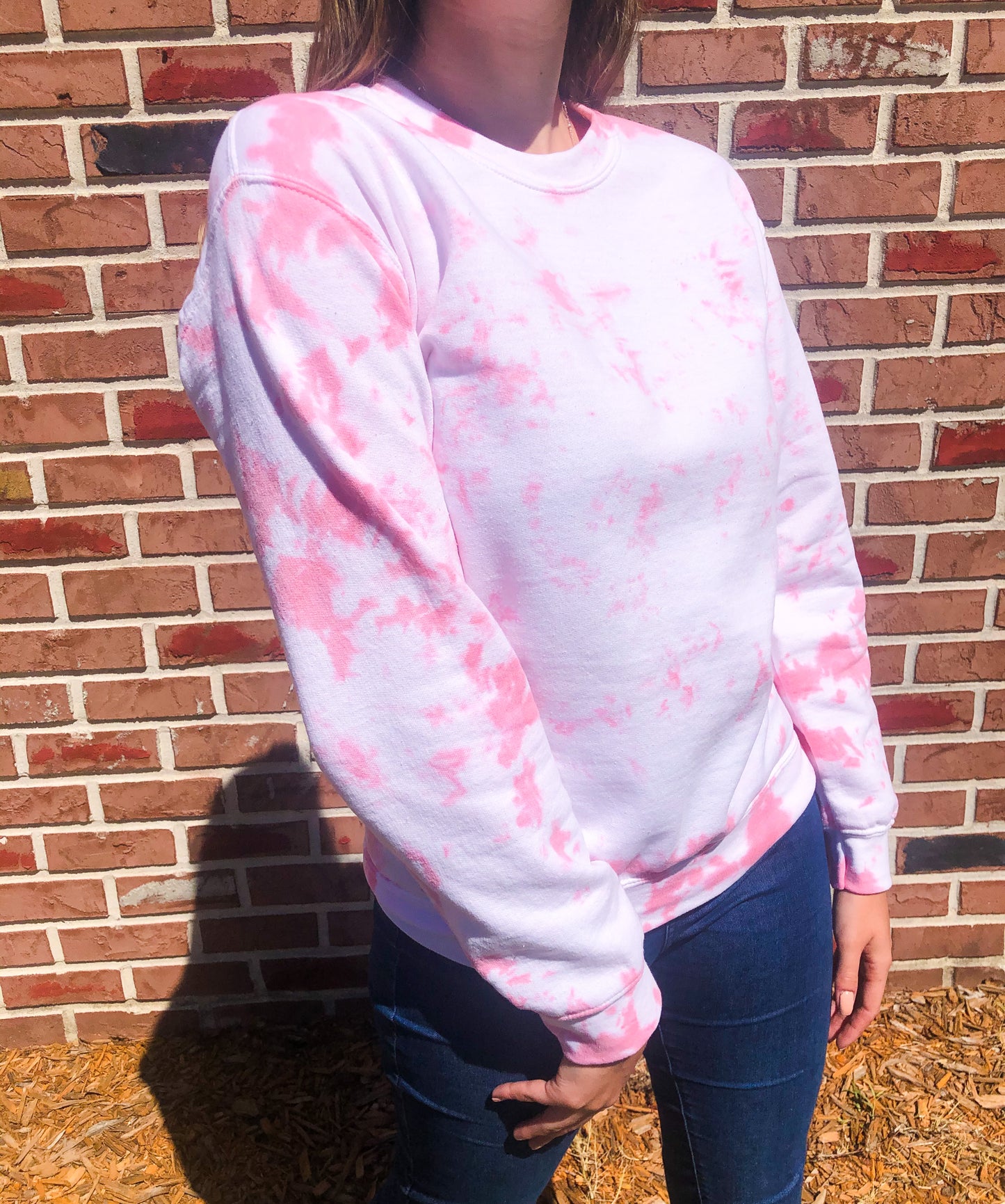 Rose Tie Dye Crewneck Sweatshirt