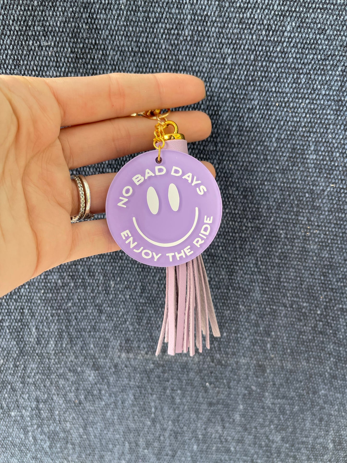 No Bad Days - Enjoy the Ride Hand Painted Acrylic Keychain