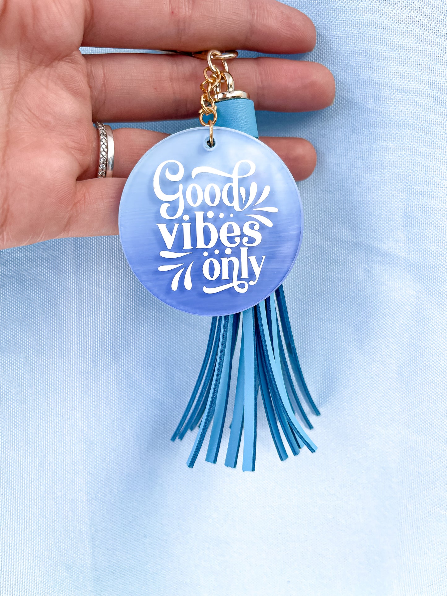 Good Vibes Only Ombre Keychain