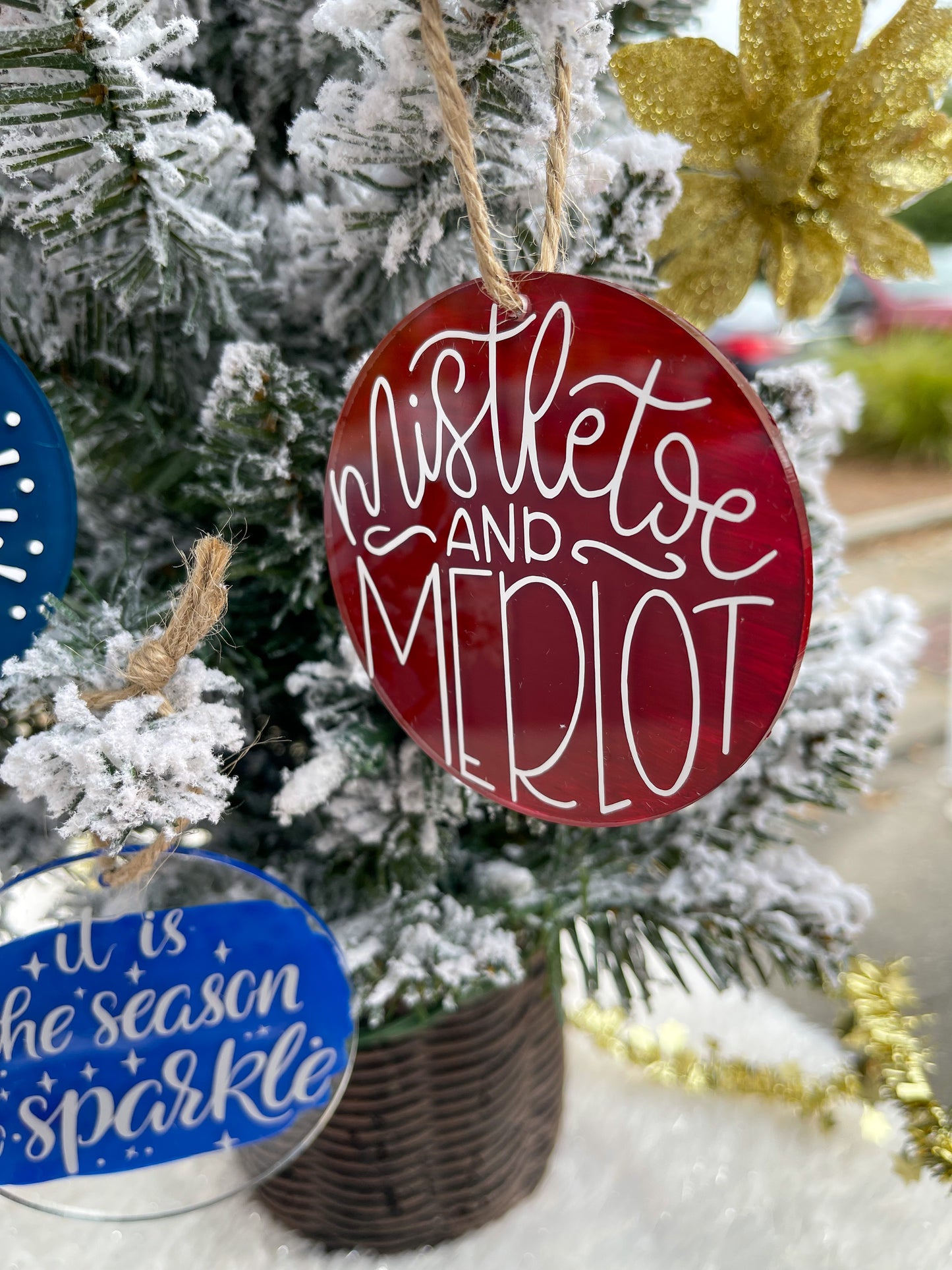 Mistletoe & Merlot Ornament