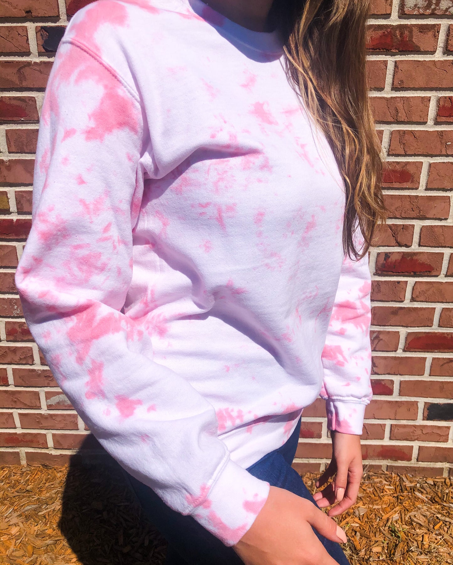 Rose Tie Dye Crewneck Sweatshirt