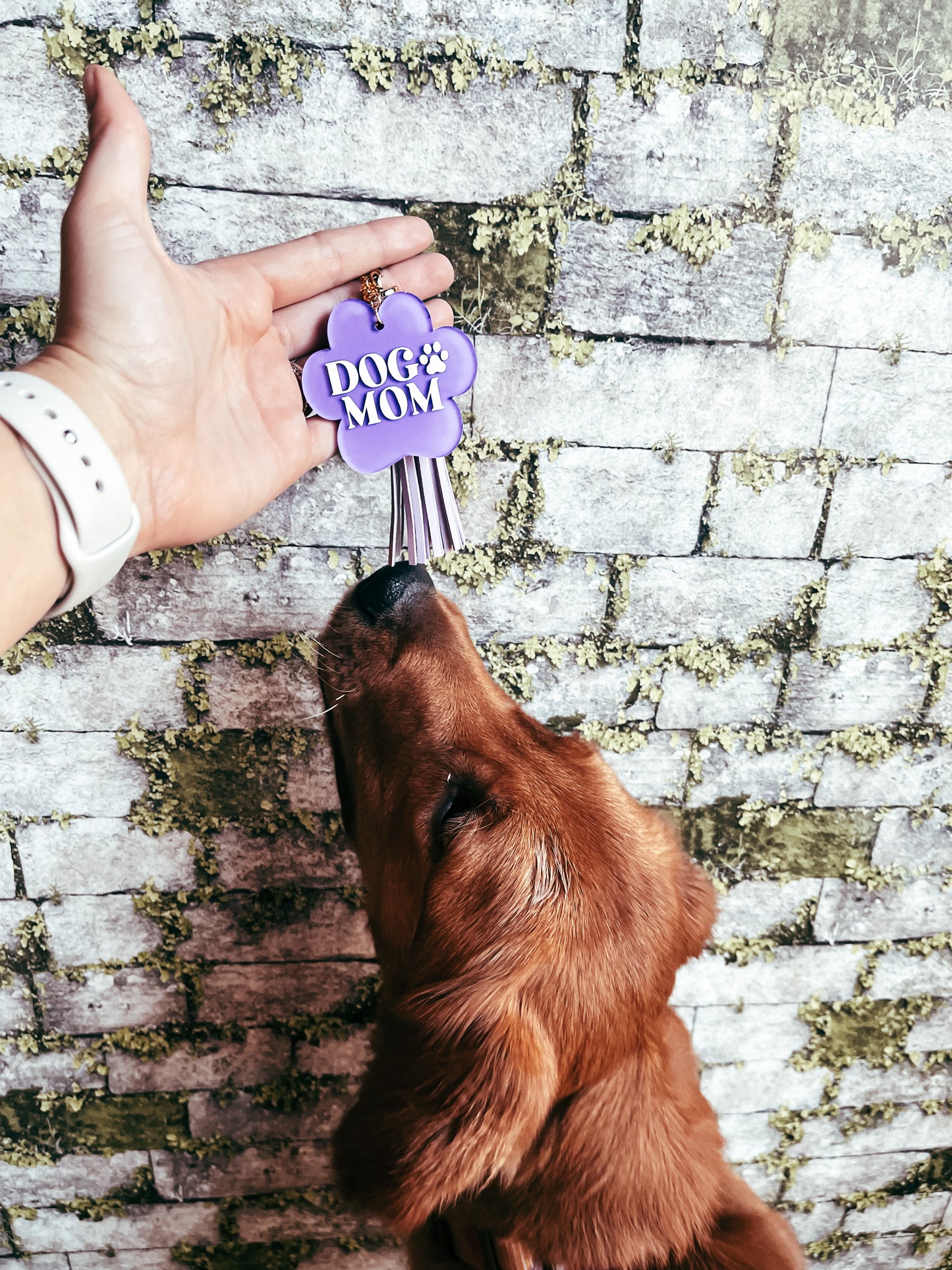Dog Mom/Dad Paws Hand Painted Acrylic Keychain