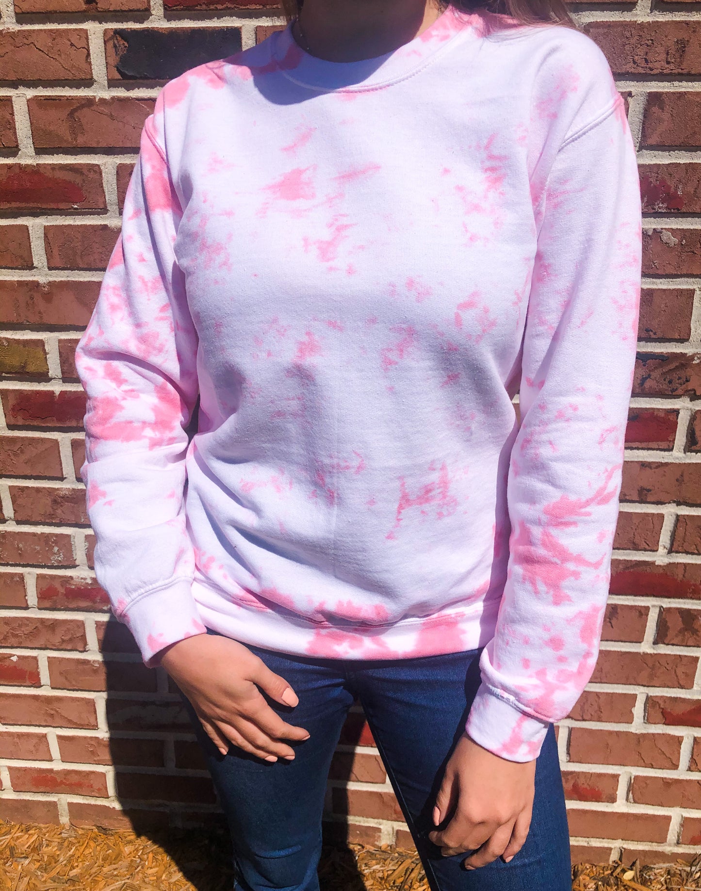 Rose Tie Dye Crewneck Sweatshirt