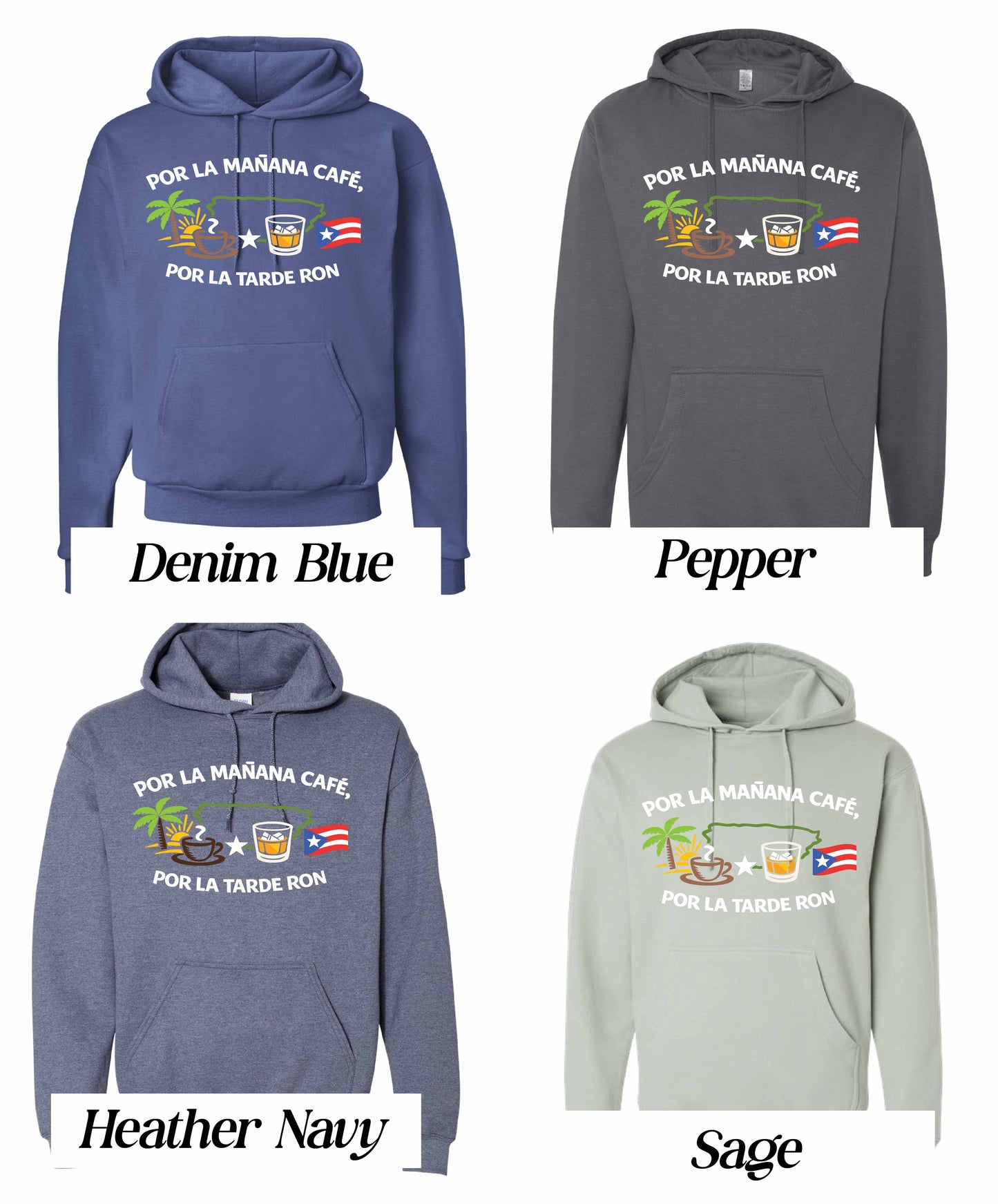 Por la mañana café, por la tarde ron Unisex Hooded Sweatshirt Hoodie