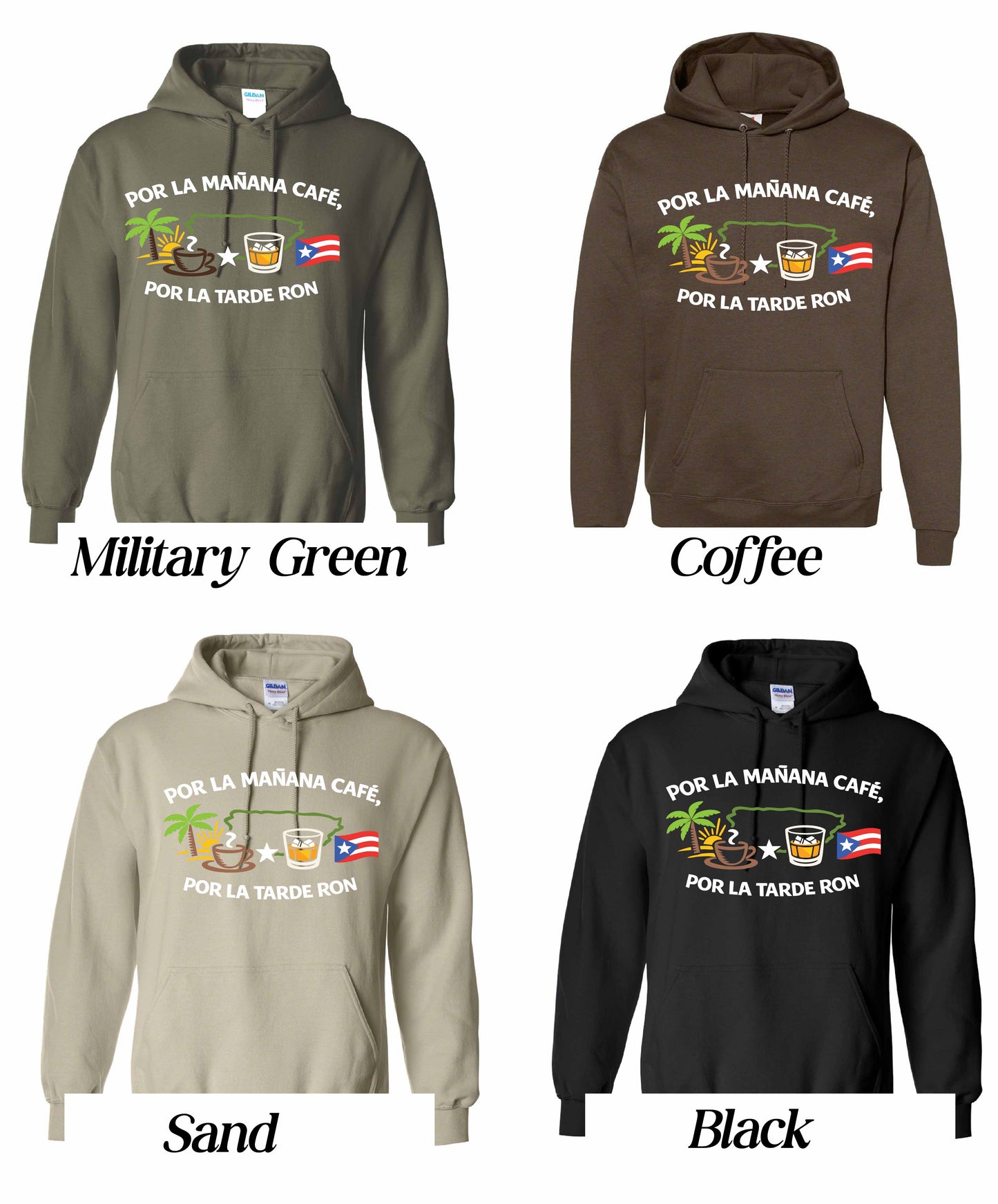 Por la mañana café, por la tarde ron Unisex Hooded Sweatshirt Hoodie