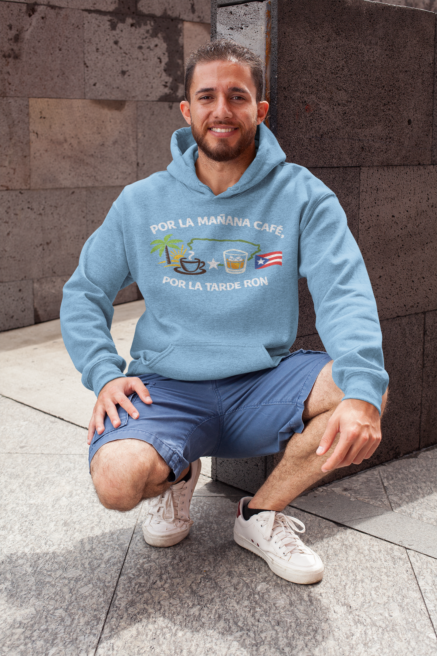 Por la mañana café, por la tarde ron Unisex Hooded Sweatshirt Hoodie