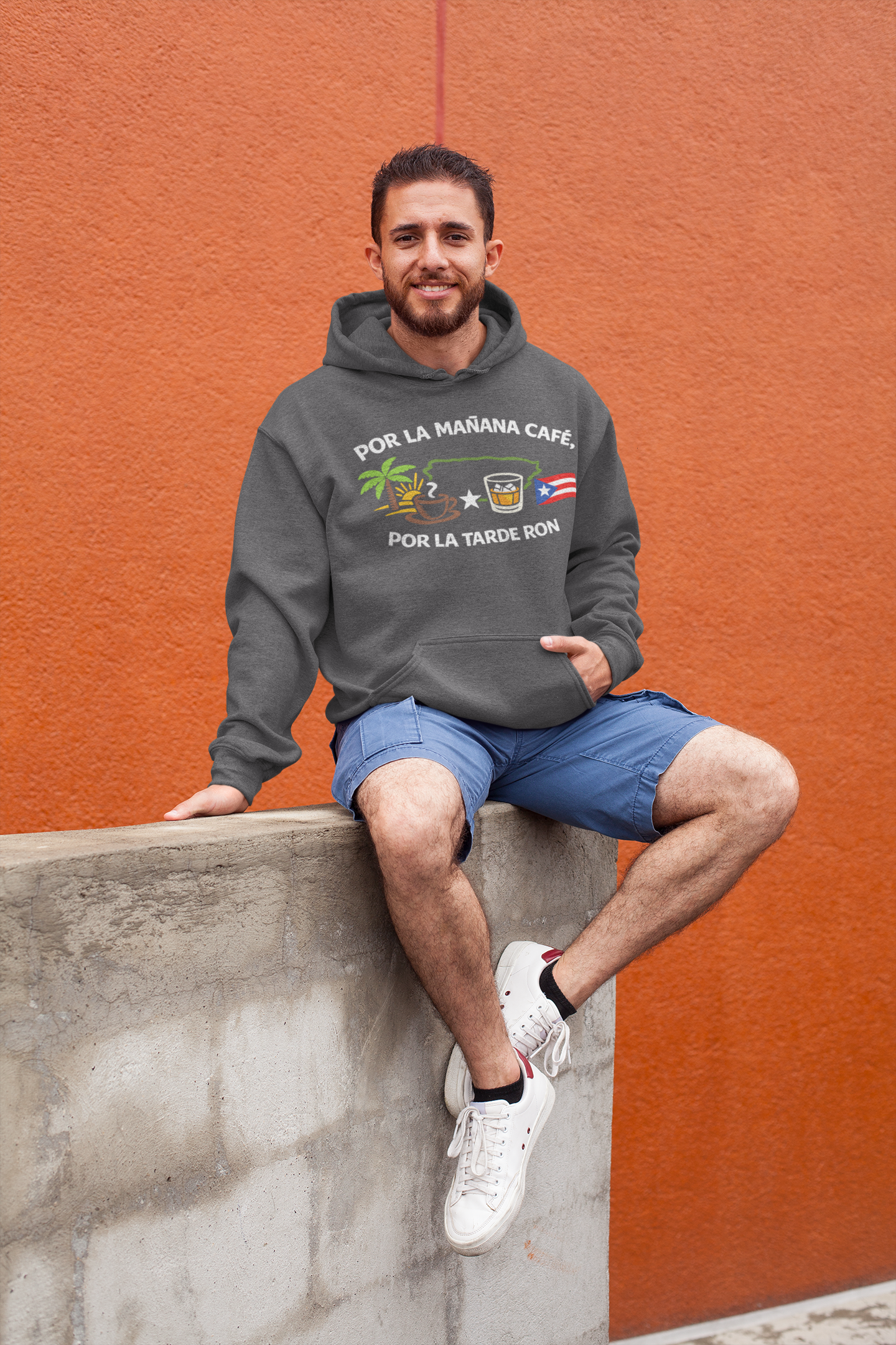 Por la mañana café, por la tarde ron Unisex Hooded Sweatshirt Hoodie