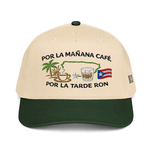 Por La Mañana Cafe, Por la Tarde Ron Baseball Cap Hat - Dark Green
