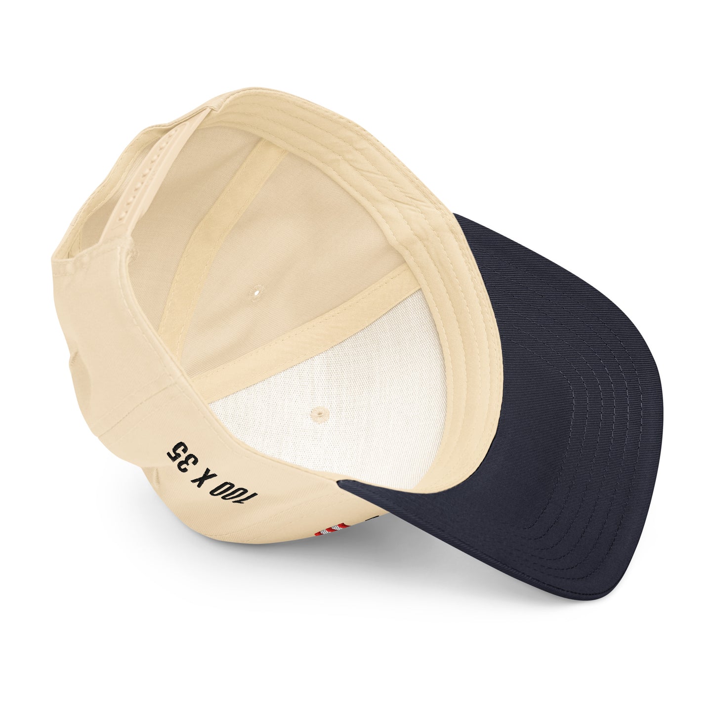 Por La Mañana Cafe, Por la Tarde Ron Baseball Cap Hat - Navy, Inside Hat