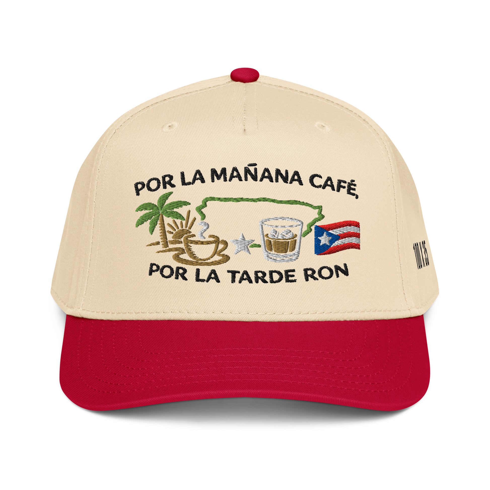 Por La Mañana Cafe, Por la Tarde Ron Baseball Cap Hat - Red Hat
