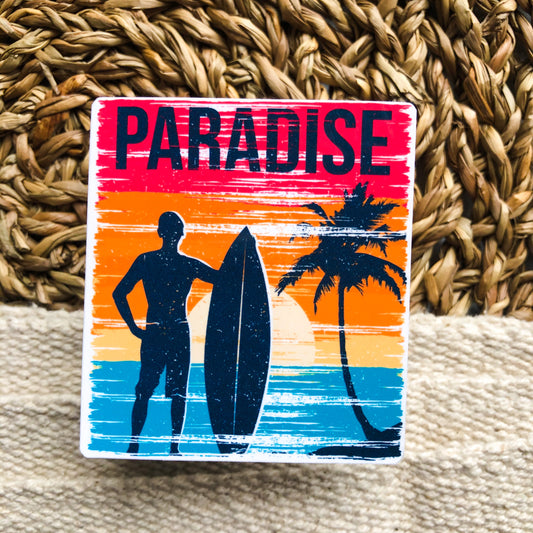 Surfing Colorful Paradise Sticker