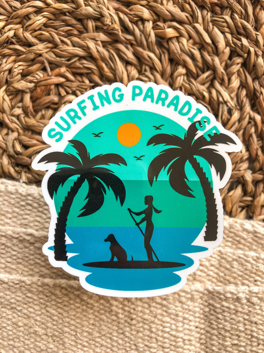 Surfing Paradise Sticker