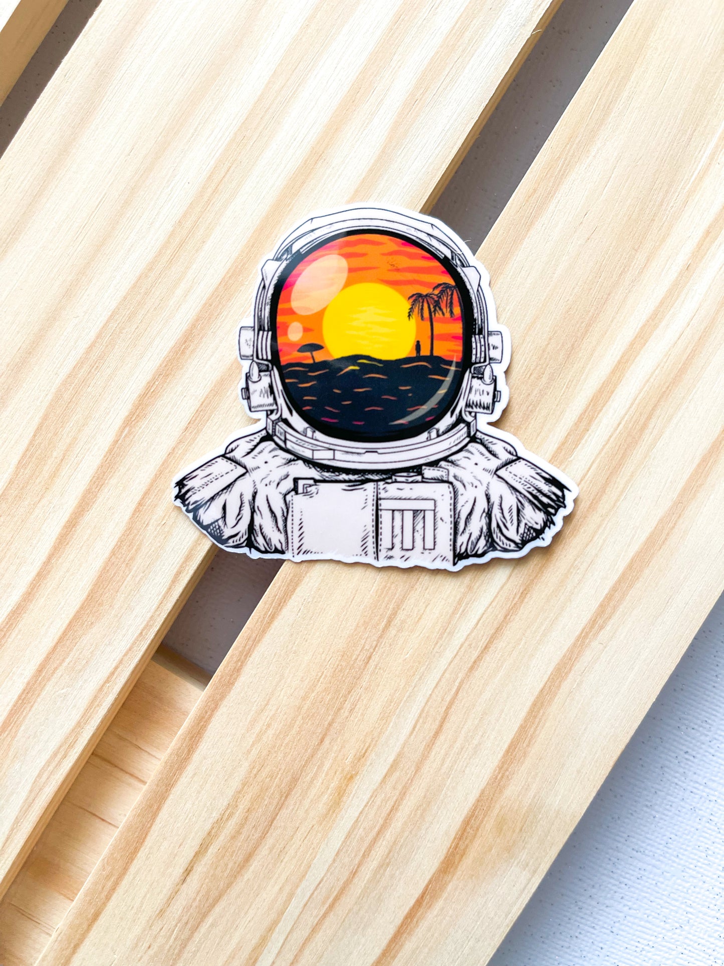 Astronaut Sunset Sticker