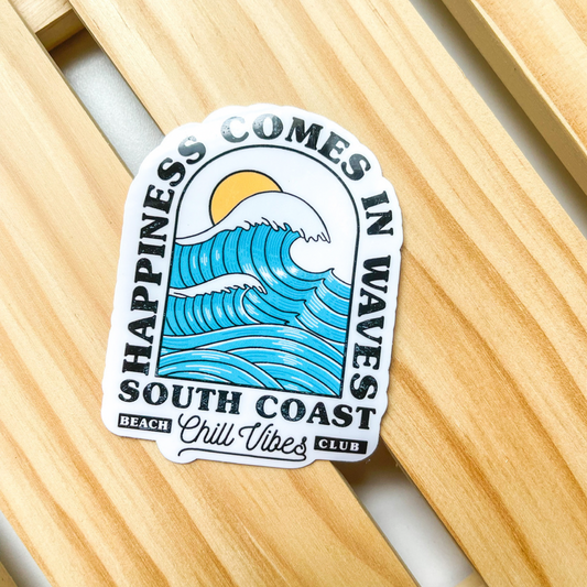 Happiness comes in waves Sticker