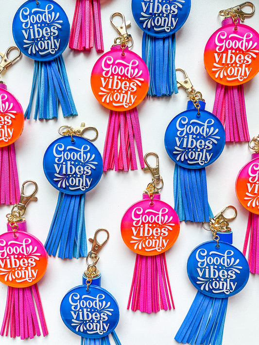 Good Vibes Only Ombre Keychain