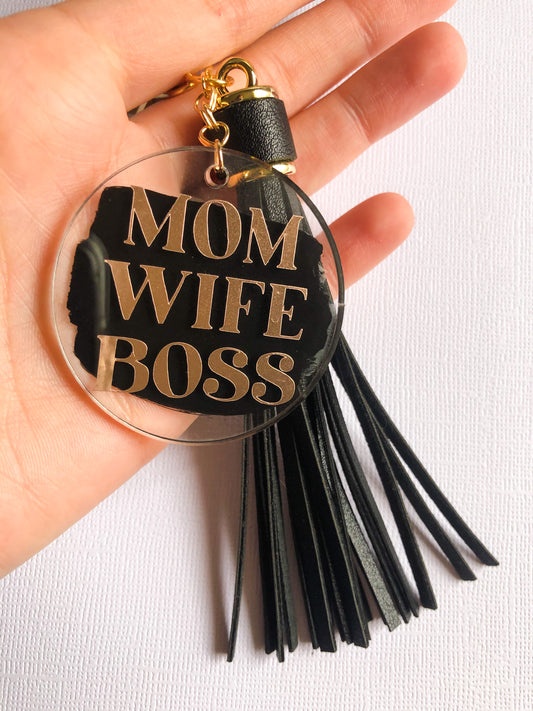 Mom Wife Boss Keychain